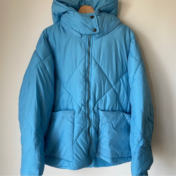 NEW Free People Emmy Swing Puffer Jacket In Capri Blue - Picture 11 of 12